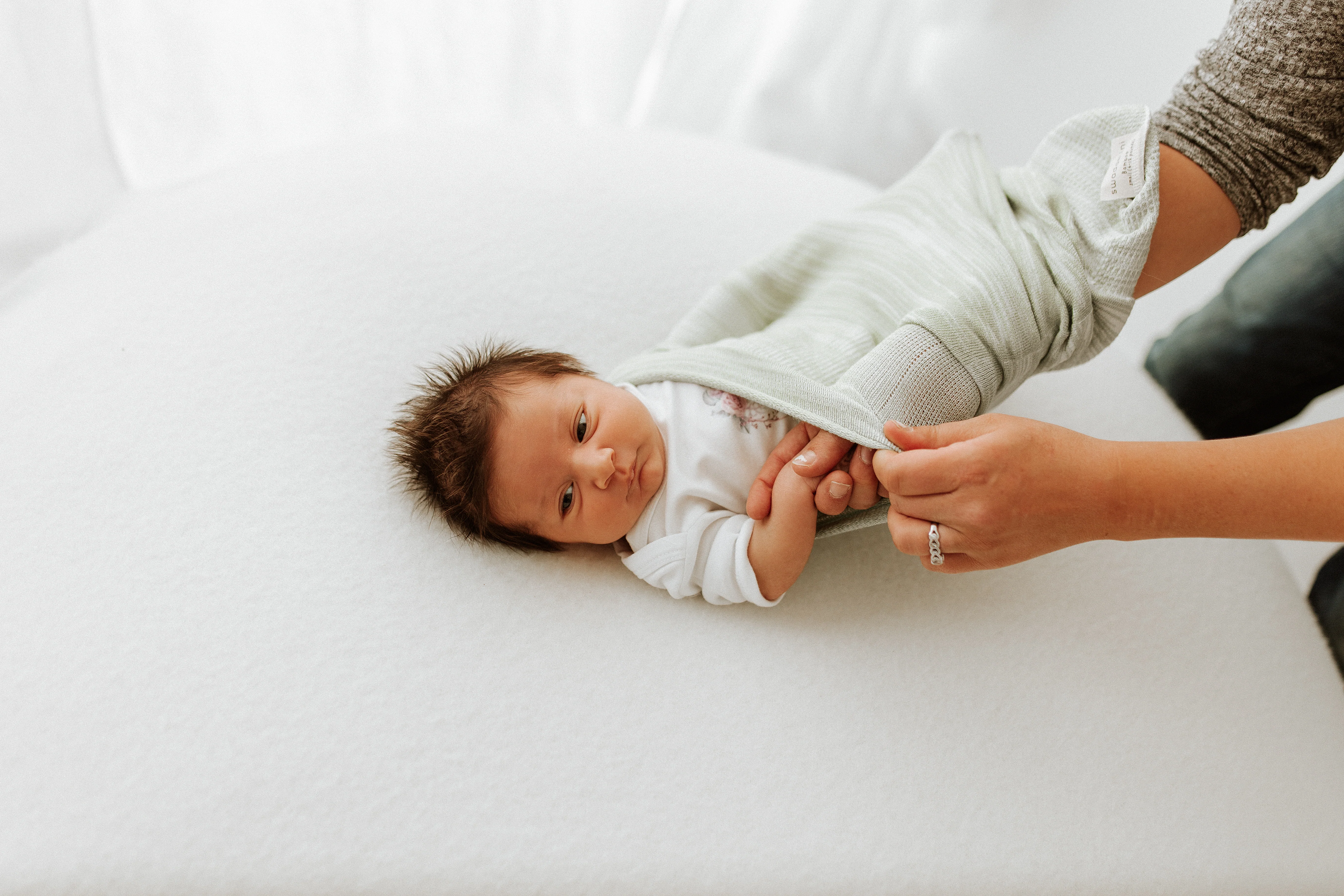 Bamboo Blend Mint Swaddle Sleep Sack - Image 5